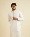 Warm White Jaal Patterned Kurta Set